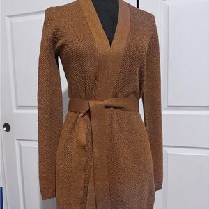 Brand new with tags original L’Agence Juni tassel belt cardigan XS bronze